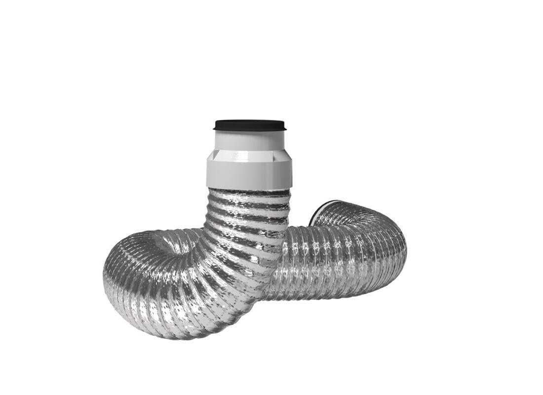 Imperial 6 ft. L X 4 in. D Silver/White Aluminum/Plastic Semi-Rigid Dryer Vent Kit