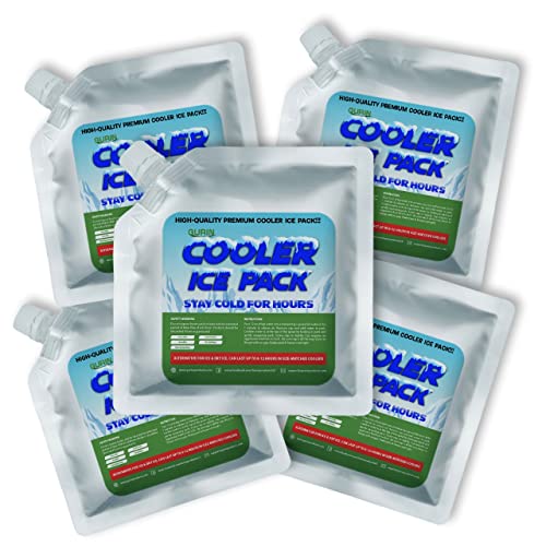 GURIN Cooler Ice Packs - Reusable Ice Packs for Lunch Box, Bag, or Backpack Coolers - Cold Up to 8-12 Hours Long Lasting Ice Packs for Camping Picnic, Outdoor Activities, Food Delivery - Pack of 5