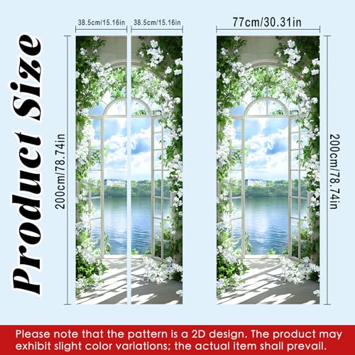 Image of Nuxovilar Lake View Arch Door Stickers Peel Stick PVC 30.3x78.7 in