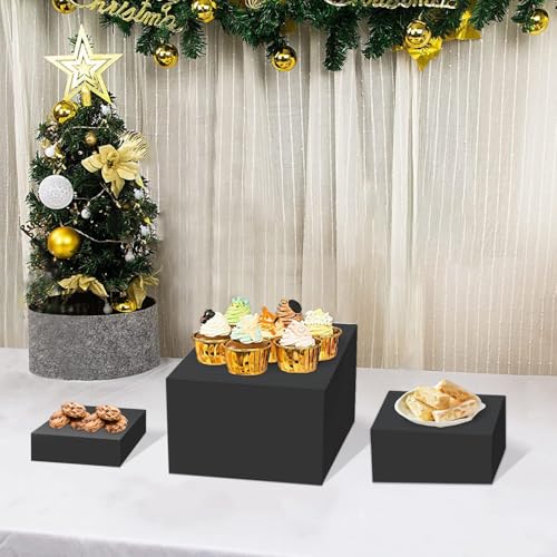 Elevadores de buffet Gowing en negro para mesas de postres 6