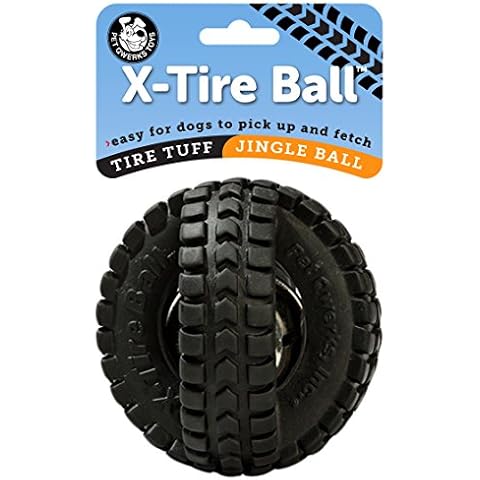 Pet Qwerks X-Tire Ball Dog Toys - Jingle Interactive Chew Toy - Medium Cover