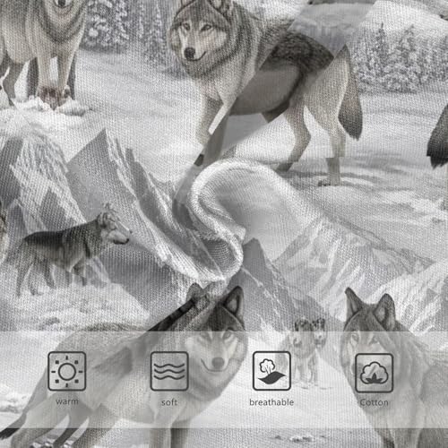 Toddler Girl Briefs, Wolves Snowy Mountains Cotton Underwear for Girls, 2–8 Years3