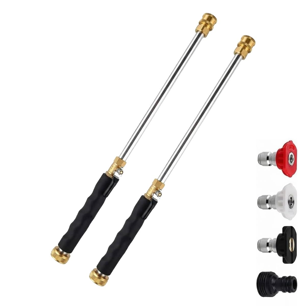 Jet Nozzle Power Washer for Garden Hose, Pressure Washer Wand with Interchangeable Nozzles for Car, Patio, Driveway, Deck Cleaning(2pcs)
