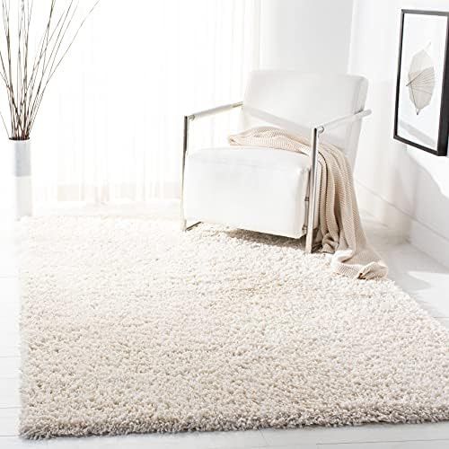 SAFAVIEH Area Rug 8x10 - August Shag Collection - Large - Ivory, ...