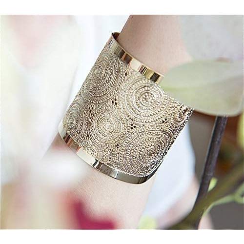 : Gold Cuff, Wide Gold Cuff Bracelet, Gold Bracelet, Dots and Circles, Gold Jewelry, Hammered Gold Cuff bracelet, Modern Jewelry Packaged and Ready for Gift Giving