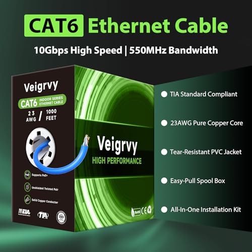 Cable Bulk Ethernet Cat6 Riser CMR 1000 FT Azul miniatura 4