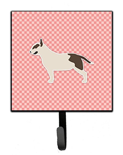 Bull Terrier Checkerboard Pink Leash or Key Holder