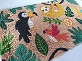Felpudo de Coco Natural, felpudos Entrada casa, Alfombra Limpia Zapatos, Felpudo Exterior, Alfombra Entrada casa Interior, felpudos Originales y Divertidos, 40x70 (Selva)