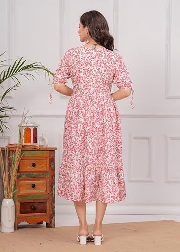 Image of Kuruti B Sheets Women's Cotton Floral Printed Regular Fit Anarkali Kurta for Women