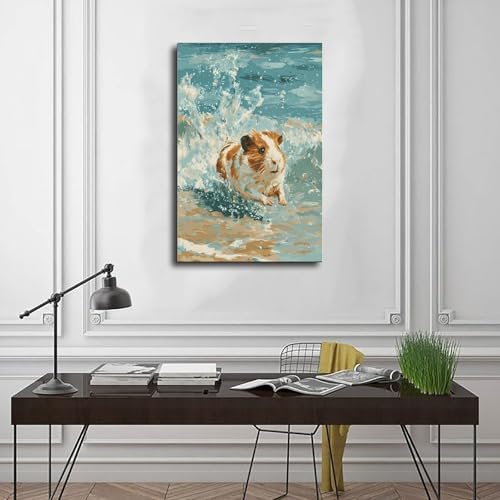 Poster cochon d'inde dans l'eau : idée cadeau originale et design - 3