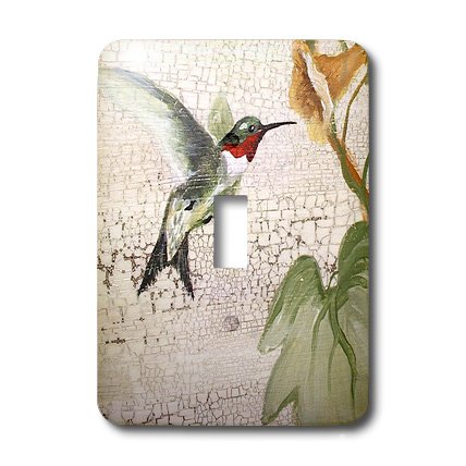 Interruptor de palanca único con estampado de fondo agrietado y colibrí 3
