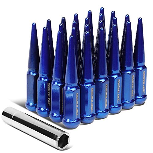 Image of DNA MOTORING LN-ZTL-9056-BL 24Pcs M14 x 1.5 23mm OD /112mm Height Close End Lug Nuts + Adapter, Blue