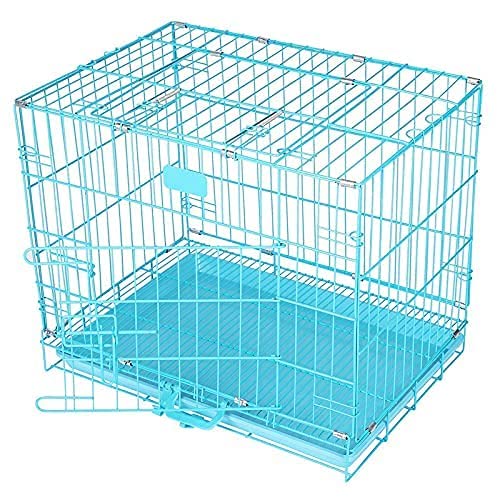 Pups&Pets Foldable Metal Pet House Crates For Dogs Puppies Kittens Rabbits Persian Cats With Removable Tray (2 Feet) (24Inch),Blue (B0B15G27TN) Amazon Price History, Amazon Price Tracker