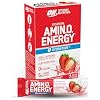 Optimum Nutrition Essential Amino Energy Plus Electrolytes Stick Packs, Energy Powder, Strawberry Burst, 7 Count