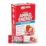 Optimum Nutrition Essential Amino Energy Plus Electrolytes Stick Packs, Energy Powder, Strawberry Burst, 7 Count