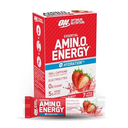 Optimum Nutrition Amino Energy Plus Focus Stick Packs, Strawberry Burst 7Ct
