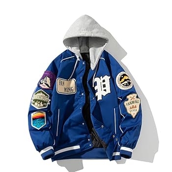 トップス MEDI TAPE EMBROIDERY MESH JACKET MQMYJSP Men Padded Epaulet Appliques Baseball Jacket Hat