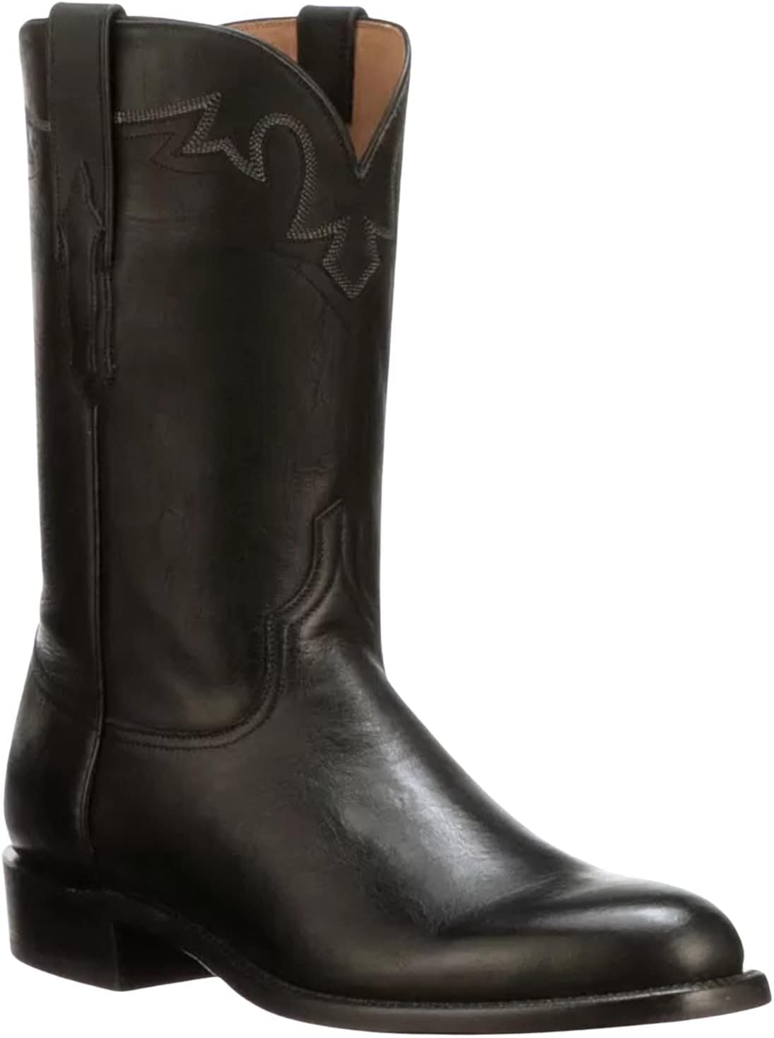 Men's Sunset Roper Western Boot Round Toe Black 9 D