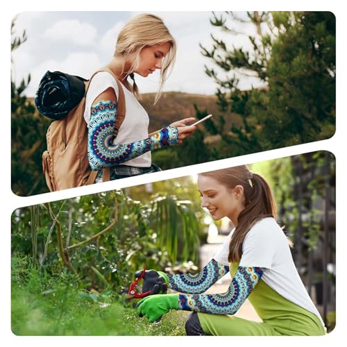 Image of YPHCDO Gardening Sleeves for Women Farm Sun Protection Thorn Proof Cooling Arm Sleeves to Cover Arms for Garden Sports