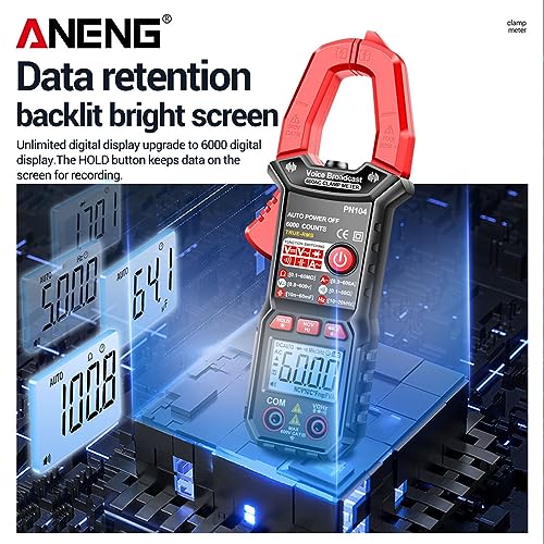 Multímetro de Resistência de Tensão, Braçadeira de Resistência de Metal ABS Frequência Voltímetro Am