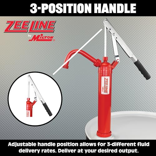 Image of ZEELINE by Milton Hand Operated Lever Drum Pump, 15-55 Gallon, 1 Gallon per 9 Strokes, All Steel Body, ZED-S