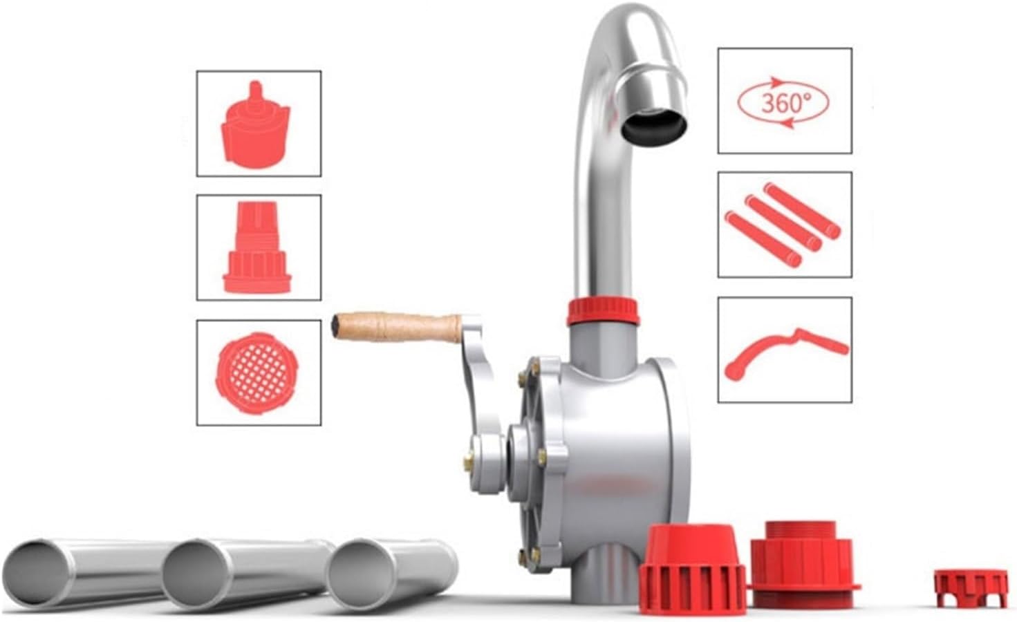 Drum Pump, 25mm Heavy Duty Oil Fuel Barrel Pump Drum Rotary Manual Hand Mechanical Workshop Tools,Barrel Pump