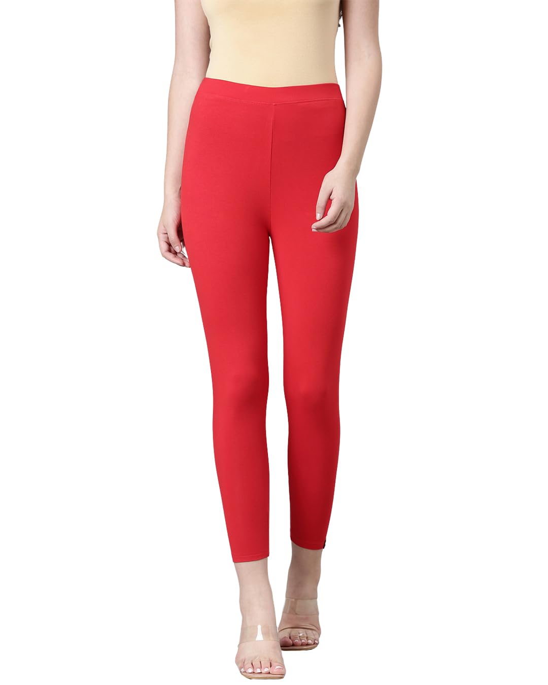 TWIN BIRDS Tailored Cut & Classic Fit Stretchable Viscose Elasthane Fabric Mid-Rise Skinny Fit High Ankle Length/Cropped Length Leggings for Women