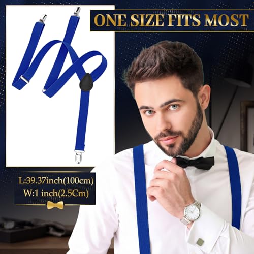 Image of 9 Pieces Y Back Style Unisex Suspenders Adjustable Elastic Suspenders for Men Women Rainbow braces with Clip for Pants