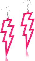 Telooco Retro Neon Fülbevaló Szett - 80-as 90-es Évek Stílusú Akril Strassz Fülbevalók Nőknek és Lányoknak - Tematikus és Jelmez Partikhoz 1