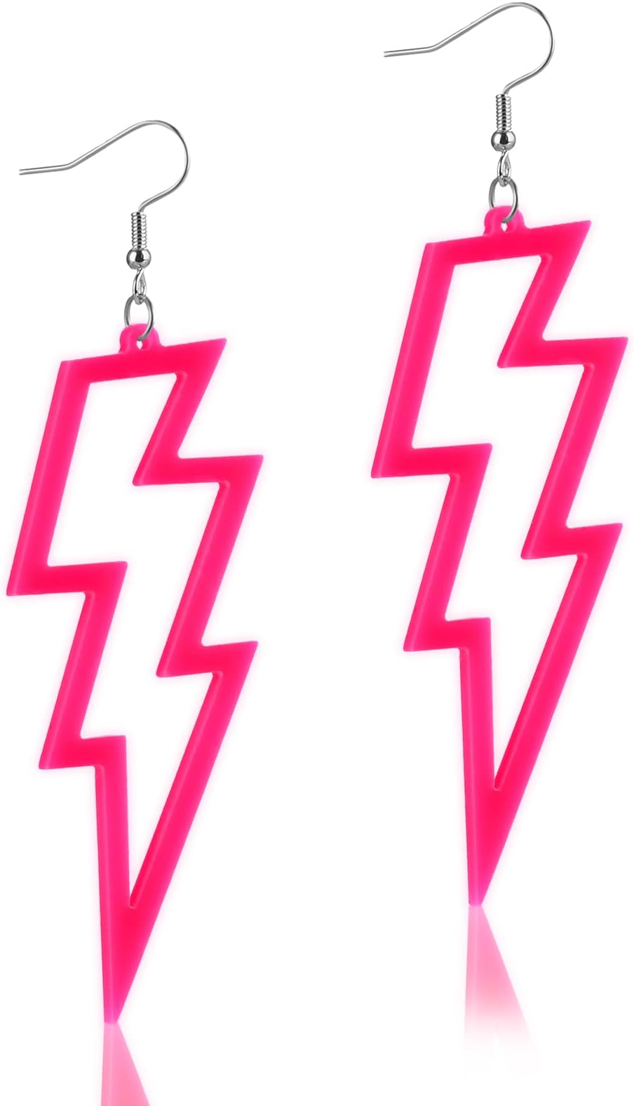 80s Earrings for Women Neon Acrylic Earrings Lightning Boltt Earrings for Women 80s Theme Party Costume