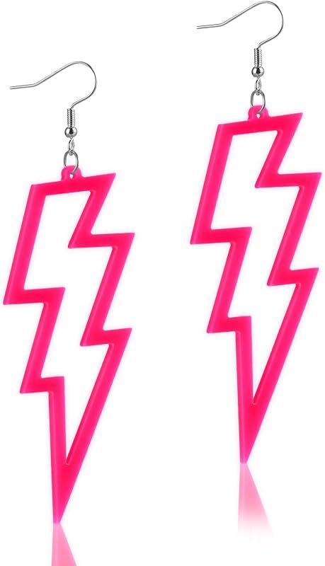Telooco Retro Neon Fülbevaló Szett - 80-as 90-es Évek Stílusú Akril Strassz Fülbevalók Nőknek és Lányoknak - Tematikus és Jelmez Partikhoz