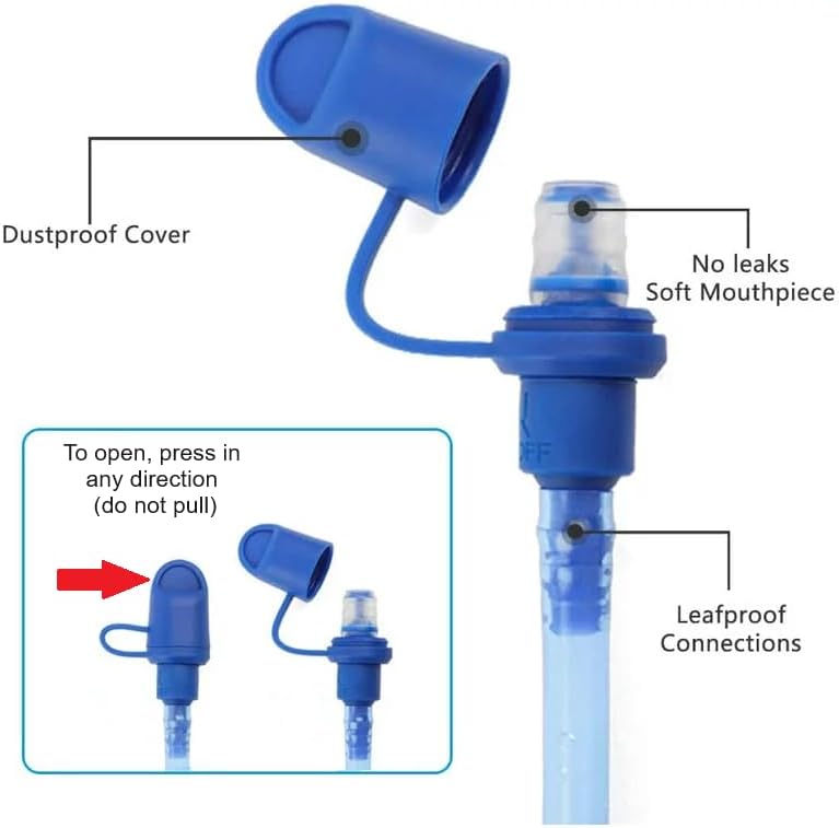 Miniatura 7 de Mochila de hidratación con vejiga de agua, mochila de malla impermeable para correr y senderismo con rayas reflectantes, mochila de correr unisex