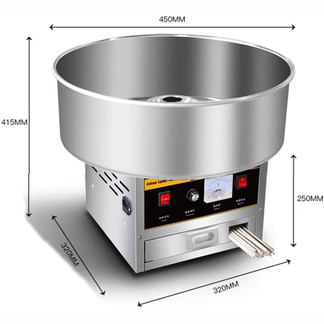 Máquina Eléctrica De Algodón De Azúcar 1200 W, Máquina Comercial De Algodón De Azúcar Para Montar Puestos, Máquina Para Hacer Algodón De Azúcar, Aperitivos Divertidos Para Cocinar Fiestas Silver