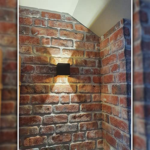 Dundee Deco 3D Wall Panels Brick Effect - Cladding, Red Brown Stone Look Wall Paneling, Styrofoam Facing For Living Room, Kitchen, Bathroom, Balcony, Bedroom, Set Of 10, Covers 53 Sq Ft #TOP2