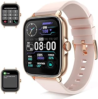 Smart Watch for Women Men with Calls and Texts, 1.7" Touch Fitness Watch with Step Counter/Blood Oxygen/Sleep Monitor, Health Tracking Waterproof Phone Watch for iPhone IOS Android Phone Compatible