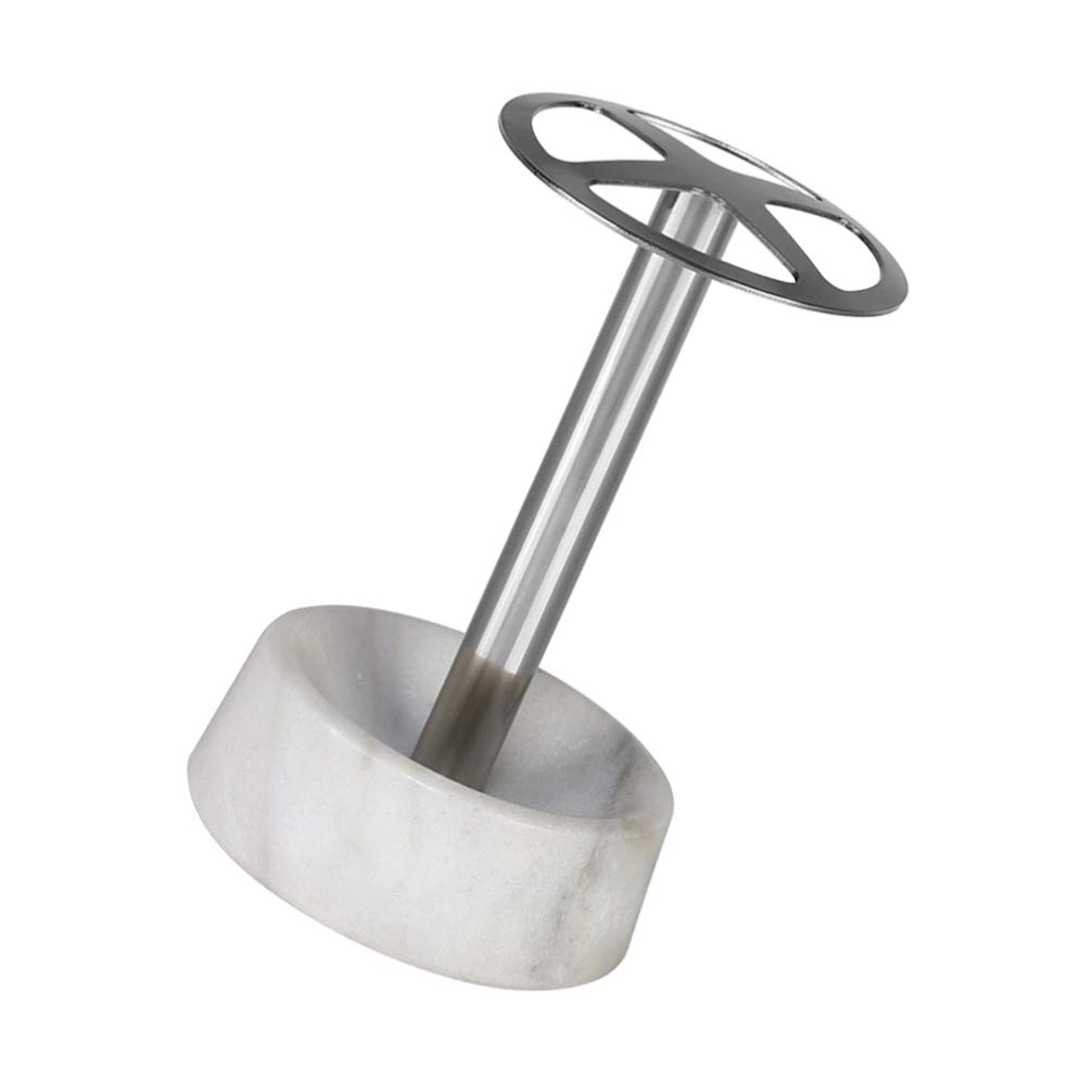 Cabilock 1pc White Marble Base Toothbrush Rack Stainless Steel Toothbrush Storage Holder for Bathroom Countertop Modern Design Stand Sturdy Lightweight Construction