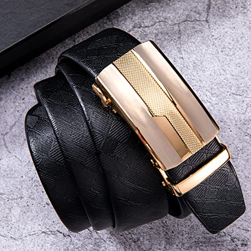 Image of Barry.Wang Mens 2 Pack Ratchet Belts Leather Adjustable 1 3 /8 inch Gift Box