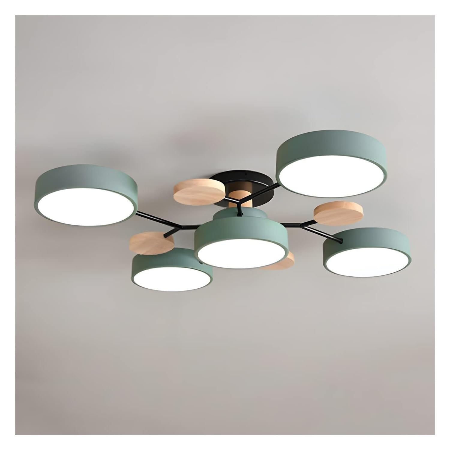 Close To Ceiling Lights Circular Acrylic LED Ceiling Light Nordic Modern Semi Flush Mount Ceiling Lamp Close To Ceiling Light Fixtures for Living Room Dining Room Bedroom Hallway Kitchen ( Color : Gre