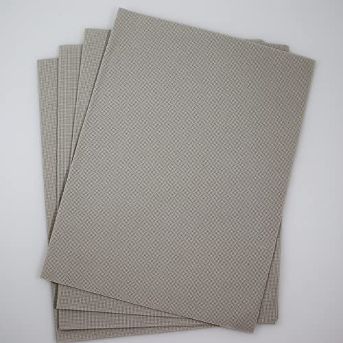 Image of KCS 4 /6 pc of 12 inch x 18 inch 18CT Counted Cotton Aida Cloth Cross Stitch Fabric (4 pc, Pearl Grey vy it)