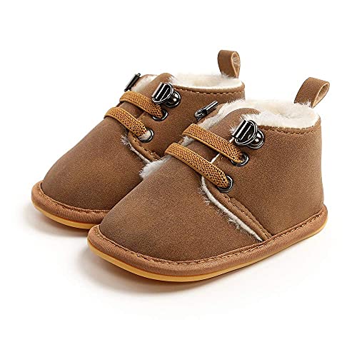 Baby Boys Girls Booties Fleece Anti-Slip Soft Sole Boots Toddler First Walker Warm Shoes3