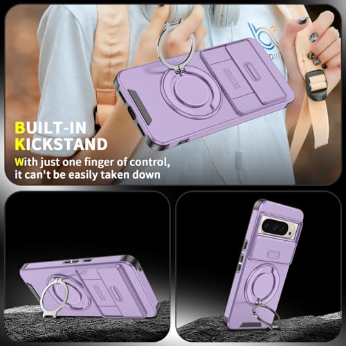 Coque Google Pixel 10 antichoc violette protection appareil photo avec support rigide - 4