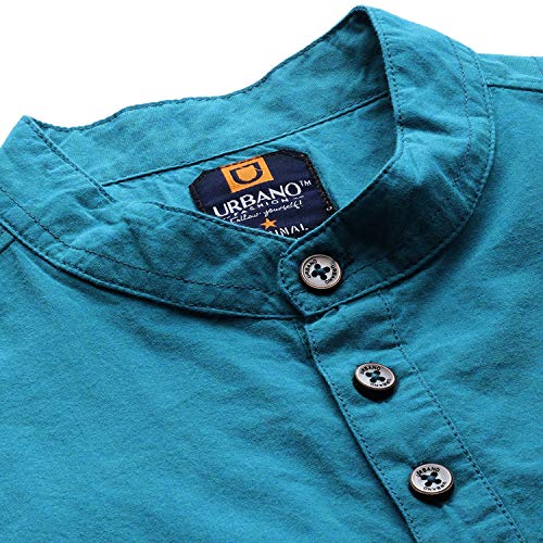 Image of Urbano Fashion Men's Cotton Full Sleeve Casual Shirt with Mandarin Collar Slim Fit