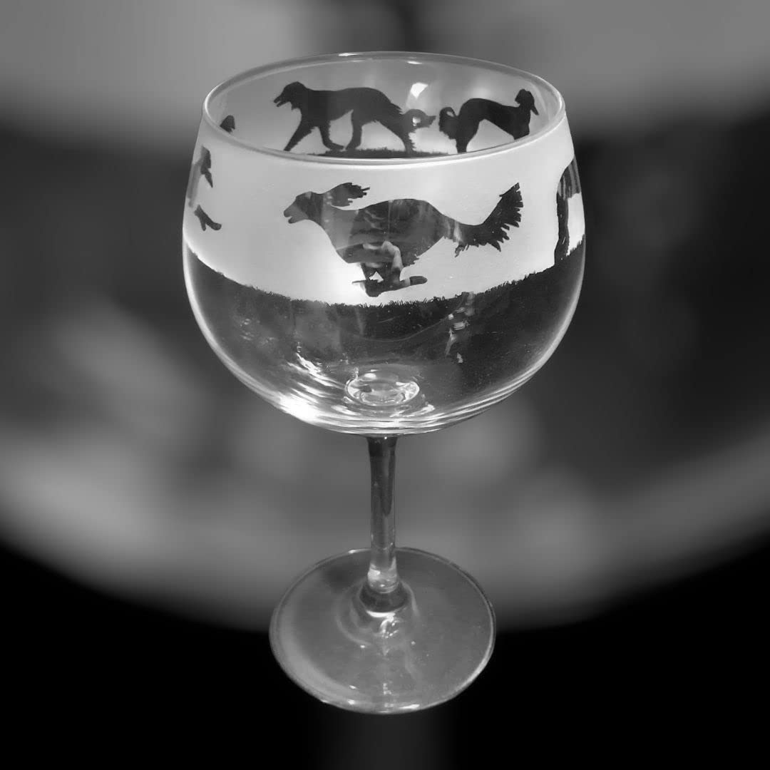 Great British Glass Saluki Frieze - Boxed 70cl Glass Gin Balloon