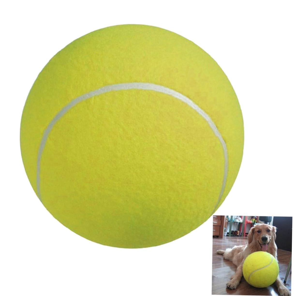 Abaodam Tennis Gigante 24 Cm con Ago per Gonfiaggio, Adatta a Cani e Allenamento Esterno