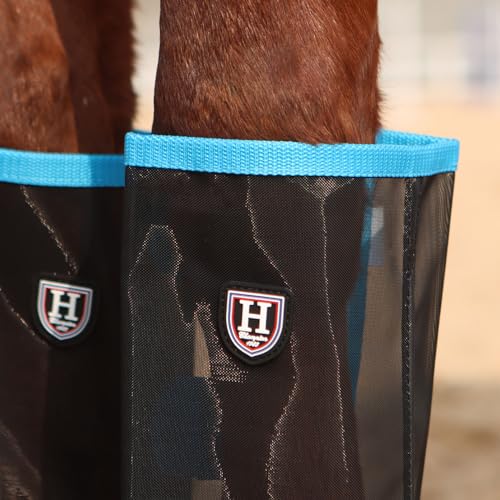 Image of Harrison Howard Loose-Fitting Horse Fly Leggings Breathable, Tear-Resistant Fine Mesh Leg Guards Stay-on Comfortable Fly Boots (Set of 4)