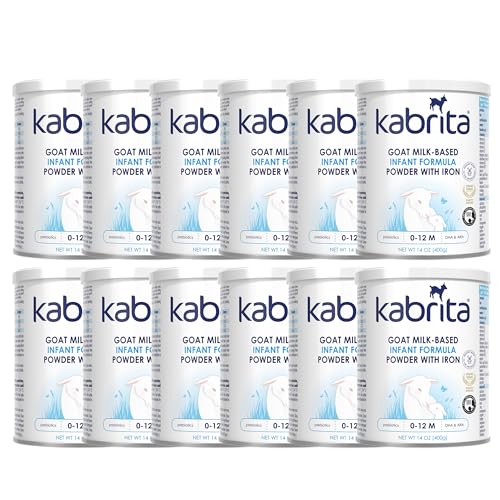 Image of Kabrita Goat Milk-Based Infant Formula Powder with Iron, DHA, ARA & Prebiotics, for Infants 0–12 Months, Non-GMO, 14 oz (Pack of 12)