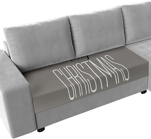 Miniatura 32 de Fundas de cojín para sofá de Navidad con diseño de muñeco de nieve gris, funda elástica para sofá con parte inferior elástica, fundas de sofá