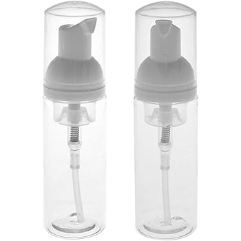 RAYNAG 2 Pack Clear Plastic Foamer Bottle Pump Mini Travel Size Soap Dispenser,50 ml/1.7 oz