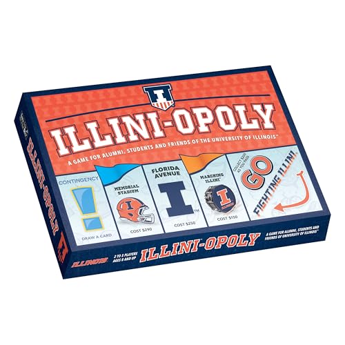 Late for the Sky University of Illinois Illini Board Game – Campus Property Trading Opoly-Style Family Game for 2-6 Players, Alumni, Students and Fans