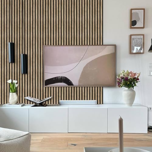 Arthome Akustikpaneele Holzwand Tapete 44cmx6m Selbstklebende Abziehen und Aufkleben Folie Vinyl Dekorative Schwarze Braun Holzoptik PintWalls Papier Film Wandbelag für Möbel